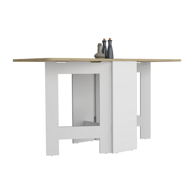 Mesa Abatible Compact Blanco y Macadamia