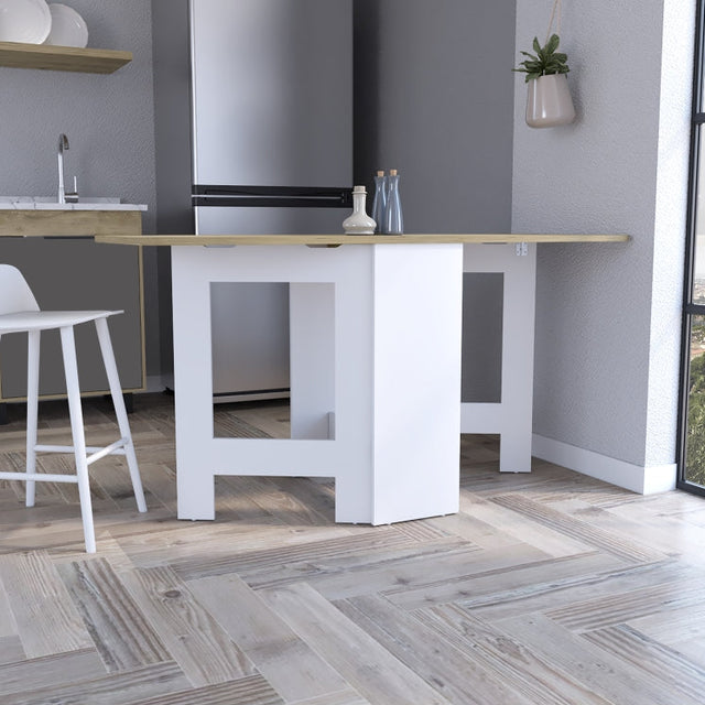 Mesa Abatible Compact Blanco y Macadamia