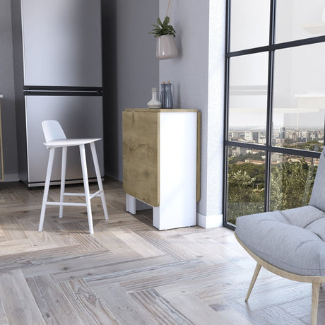 Mesa Abatible Compact Blanco y Macadamia