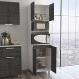 Mueble Microondas Fendi Roble Gris y Blanco