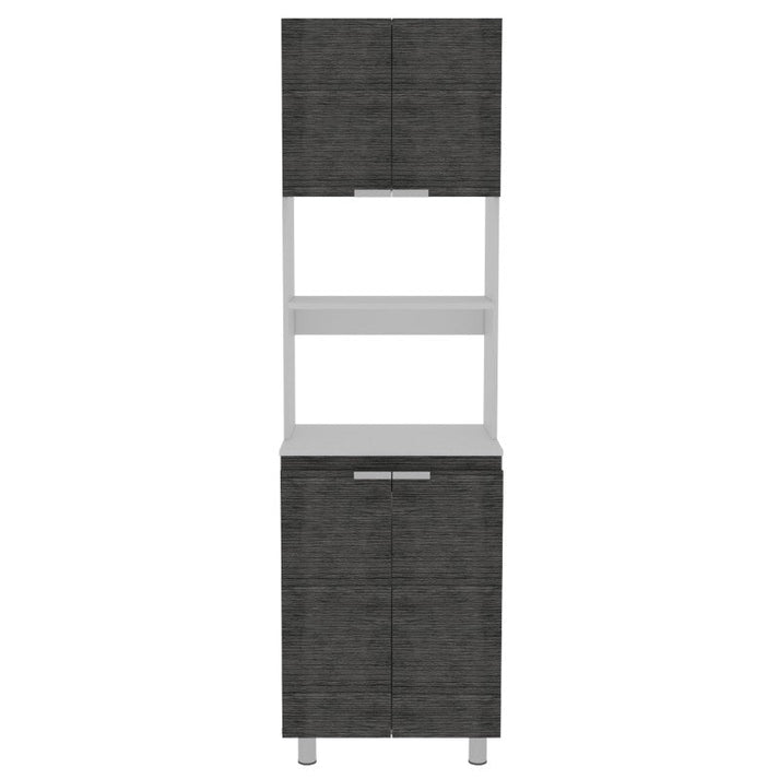 Mueble Microondas Fendi Roble Gris y Blanco