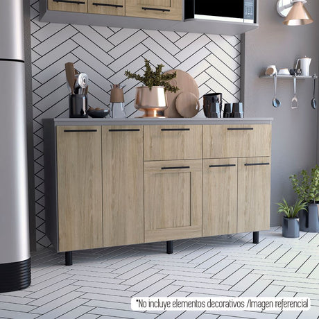 Modulo Inferior Kitchen Hasselt Gris y Rovere