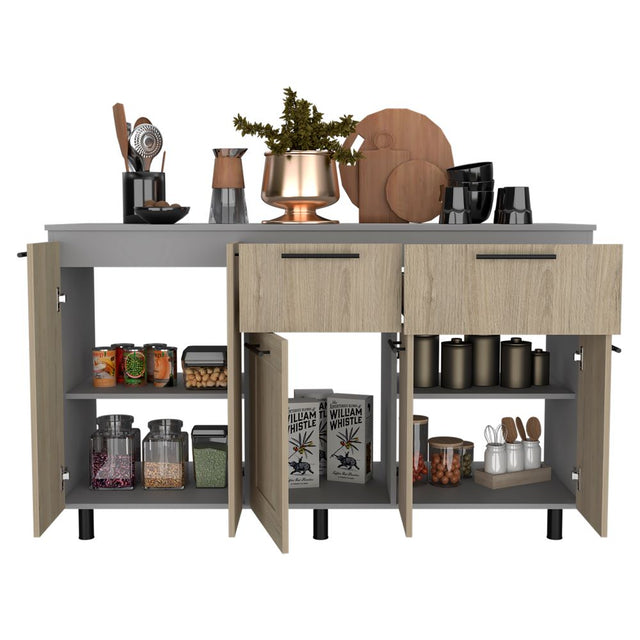 Modulo Inferior Kitchen Hasselt Gris y Rovere
