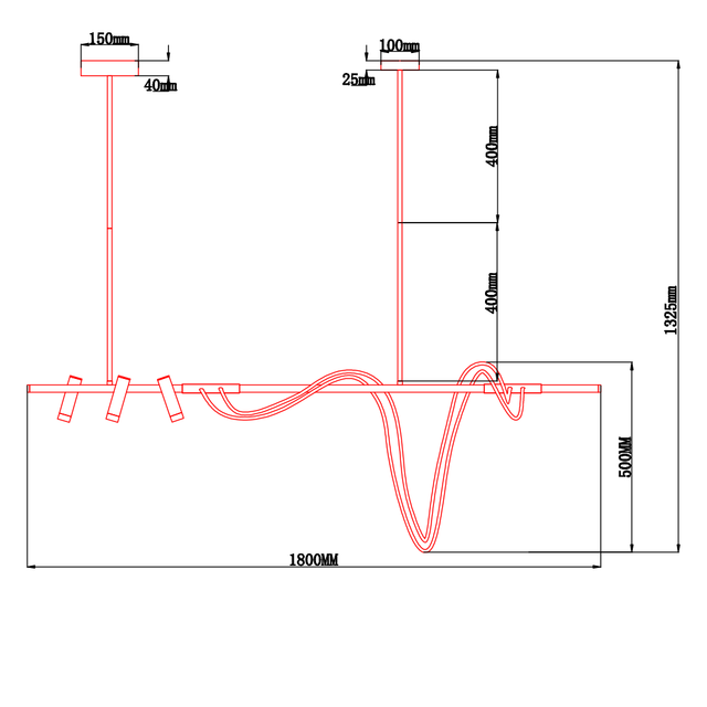 Lámpara Colgante Metálica Negra Neo