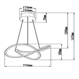 Lámpara colgante de aluminio y led negra Roemond