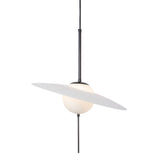 Lámpara colgante de aluminio negro y vidrio Paraná