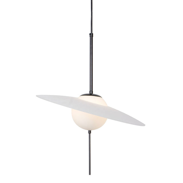 Lámpara colgante de aluminio negro y vidrio Paraná