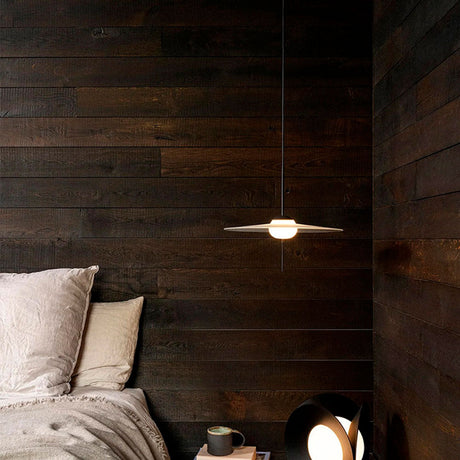 Lámpara colgante de aluminio negro y vidrio Paraná