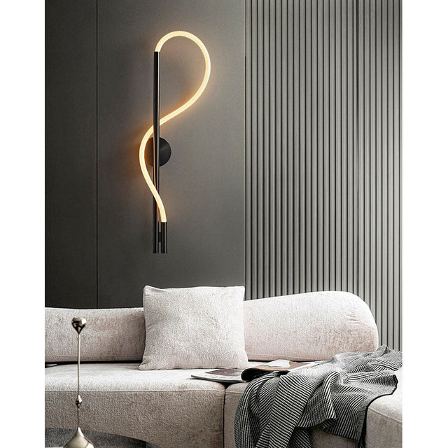 Apliqué de Aluminio Negro y Cordón Led Larvik