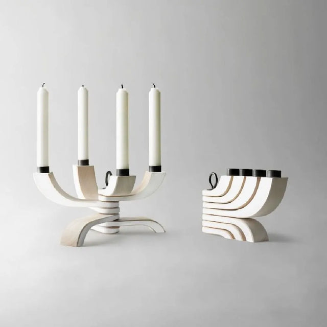 Candelabro Nórdico Blanco con 4 Brazos
