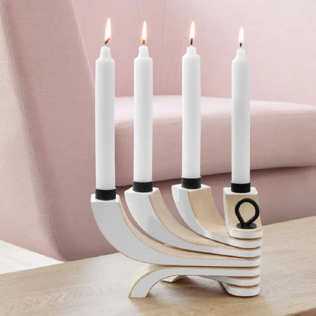 Candelabro Nórdico Blanco con 4 Brazos