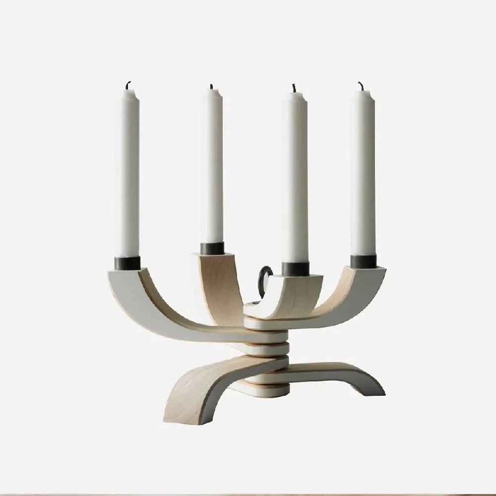 Candelabro Nórdico Blanco con 4 Brazos