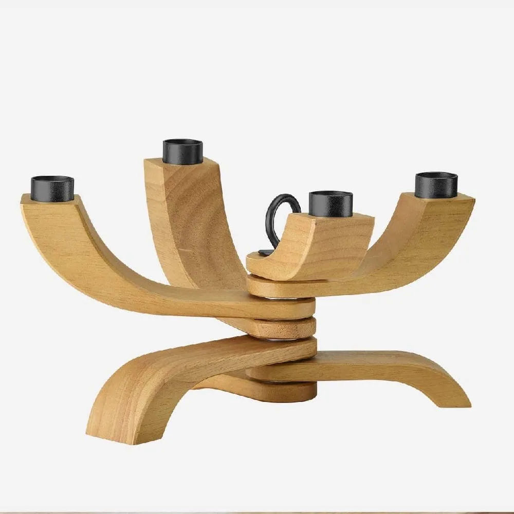 Candelabro Nórdico 4 Brazos Madera