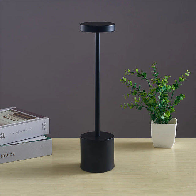 Lámpara Inalámbrica Negra de Mesa Disk