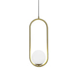 Lámpara Colgante de Metal y Vidrio Dorado Oliva 1