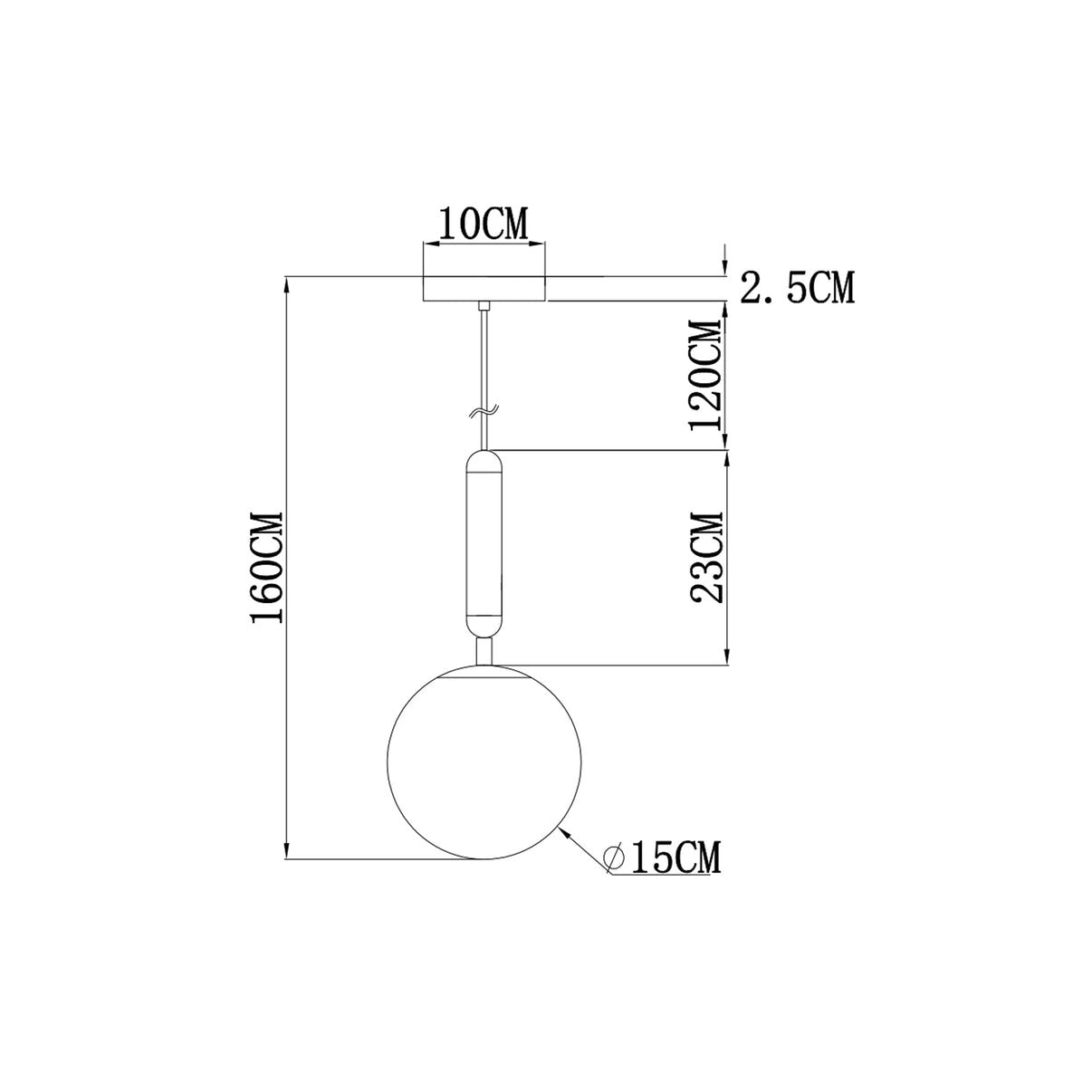 Lámpara Colgante de Aluminio Negro y Vidrio Loft 1