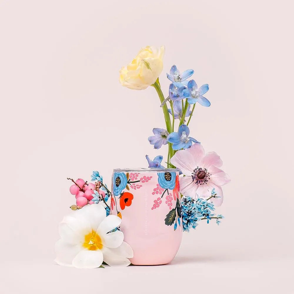 Copa Térmica Rifle Paper Stemless 355 ml Gloss Blush Lively Floral