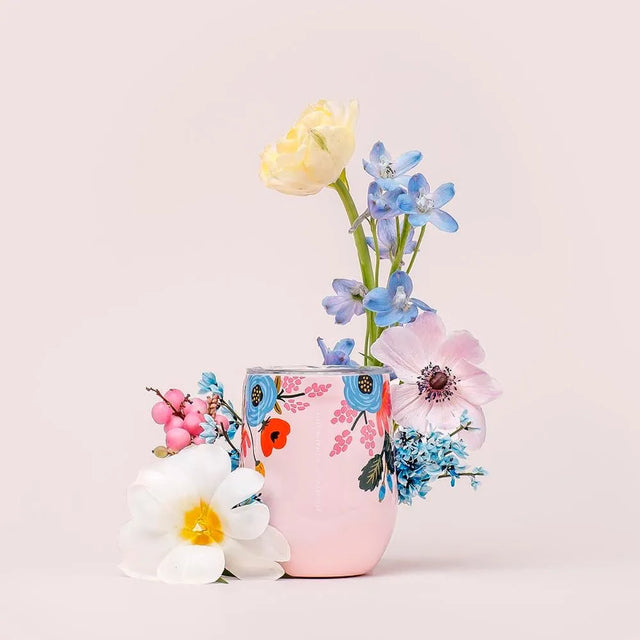 Copa Térmica Rifle Paper Stemless 355 ml Gloss Blush Lively Floral