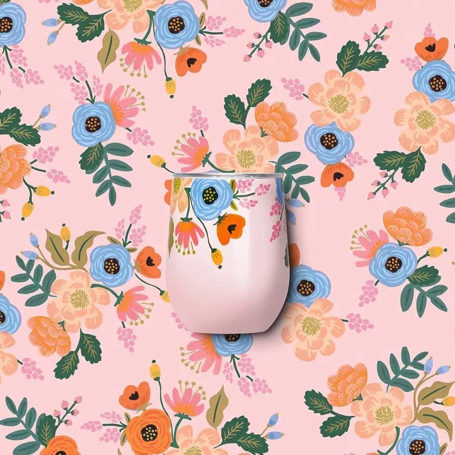Copa Térmica Rifle Paper Stemless 355 ml Gloss Blush Lively Floral