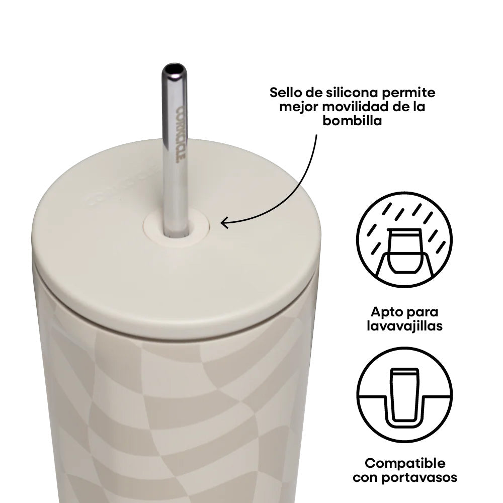Vaso Térmico Cold Cup 700ml Wavy Checkerboard Neutrals