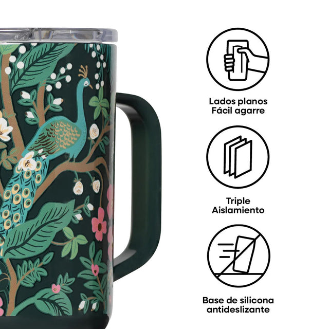 Tazón Térmico Mug 475ml Rifle Paper Peacock Blue